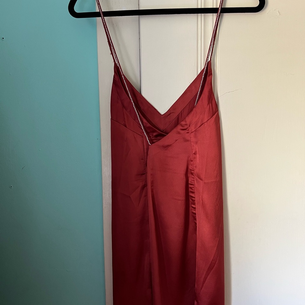 Free People Red Rhinestone Slip Dress - Picture 3 of 3
